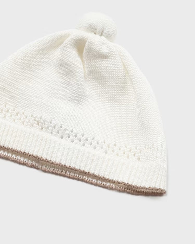 Completo 3 pezzi filo cotone neonato Mayoral Newborn panna - ErreGiModaBimbo