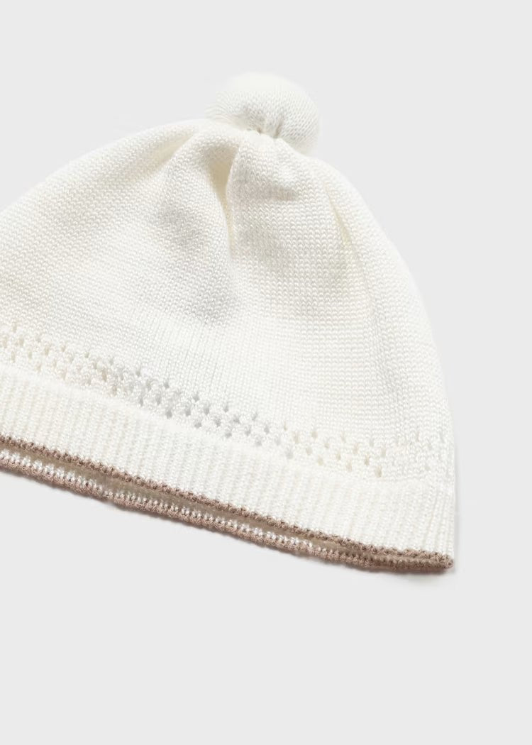 Completo 3 pezzi filo cotone neonato Mayoral Newborn panna - ErreGiModaBimbo