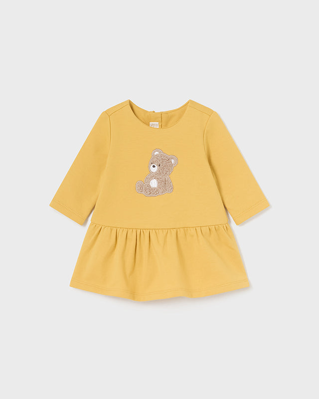Completo 3 pezzi gilet pellicciotto neonata Mayoral Newborn Mayoral Giallo