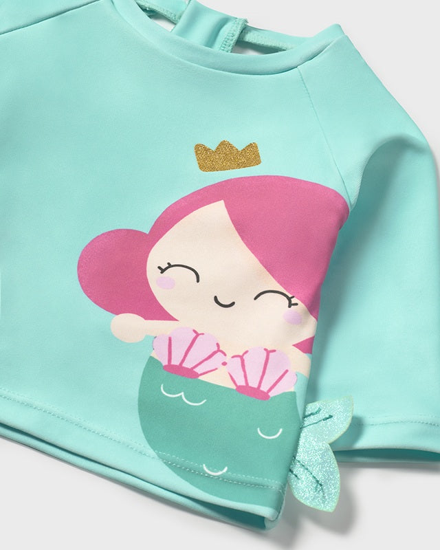 Completo 3 pezzi mare maglietta protezione solare neonata Mayoral Newborn acqua Mayoral Acqua