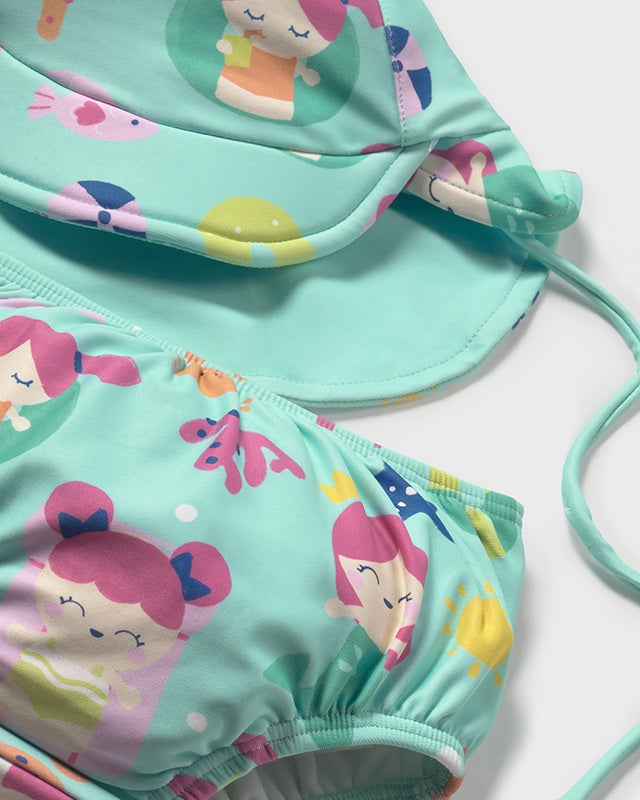 Completo 3 pezzi mare maglietta protezione solare neonata Mayoral Newborn acqua Mayoral Acqua
