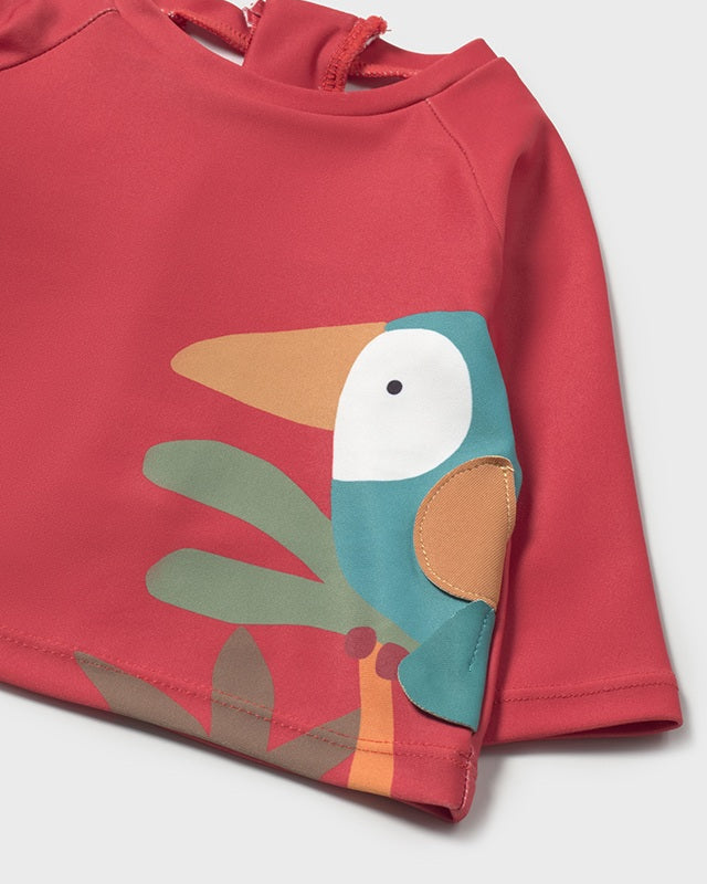 Completo 3 pezzi mare maglietta protezione solare neonati Mayoral Newborn Tucano Mayoral Rosso