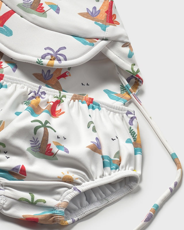 Completo 3 pezzi mare maglietta protezione solare neonati Mayoral Newborn Tucano Mayoral Rosso