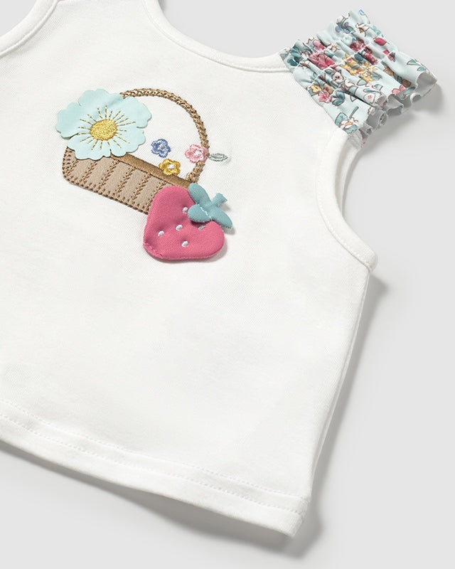 Completo 3 pezzi mare protezione solare neonata Mayoral Newborn verde floreale Mayoral Verde