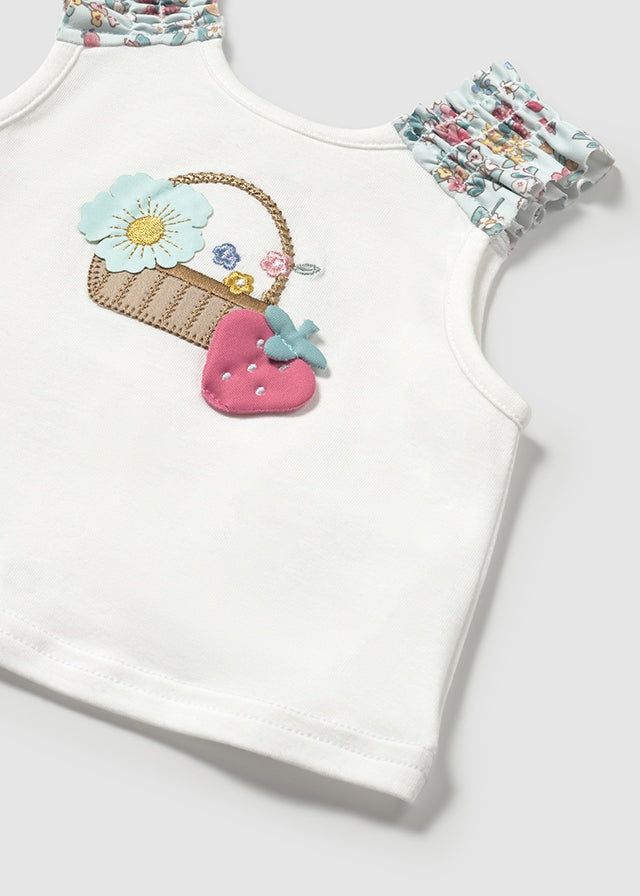 Completo 3 pezzi mare protezione solare neonata Mayoral Newborn verde floreale Mayoral Verde