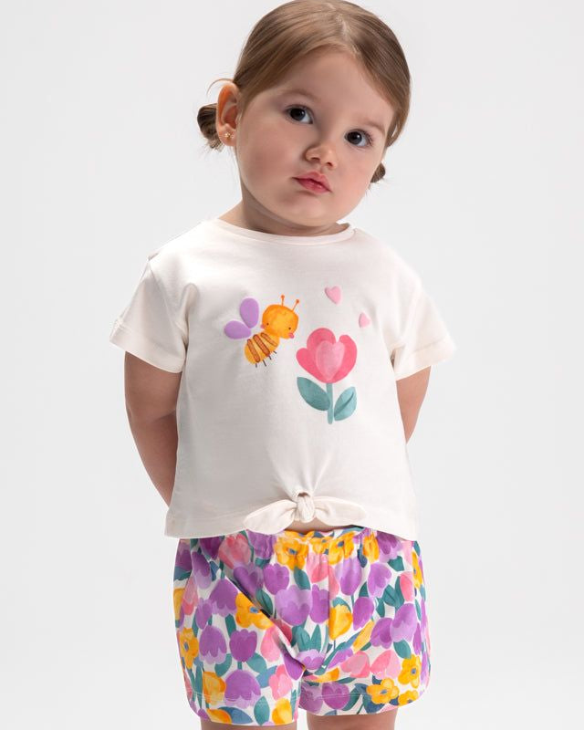 Completo neonata Mayoral 3 pezzi con magliette e short Mayoral 6 Mesi 68cm