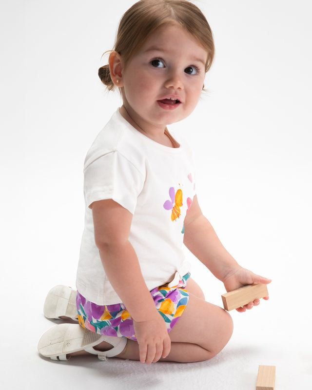 Completo neonata Mayoral 3 pezzi con magliette e short Mayoral 6 Mesi 68cm