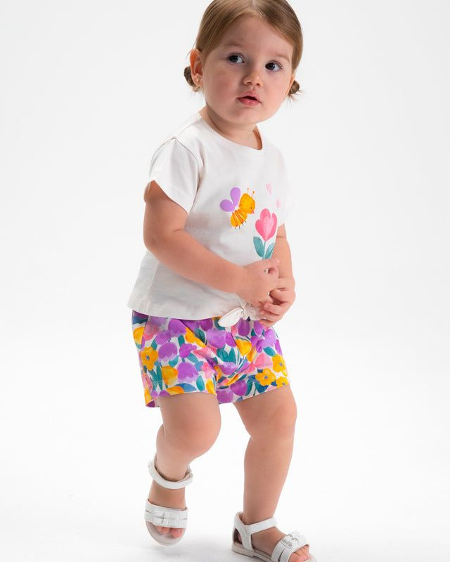 Completo neonata Mayoral 3 pezzi con magliette e short Mayoral 6 Mesi 68cm