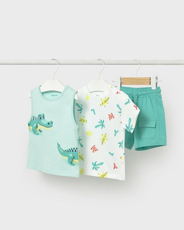 Completo 3 pezzi neonato Mayoral con coccodrilli e palme Mayoral 6 Mesi 68cm