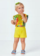 Completo 3 pezzi neonata Mayoral giallo "Jungle" - ErreGiModaBimbo