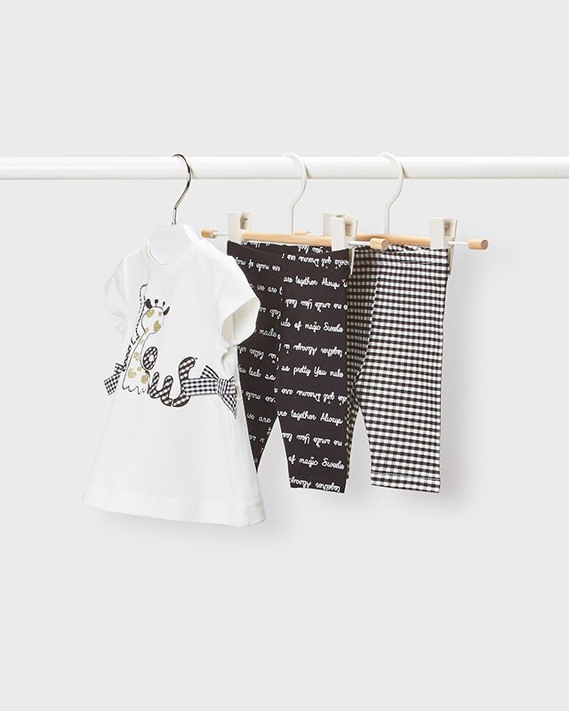 Completo 3 pezzi neonata Mayoral leggigns stampati - ErreGiModaBimbo