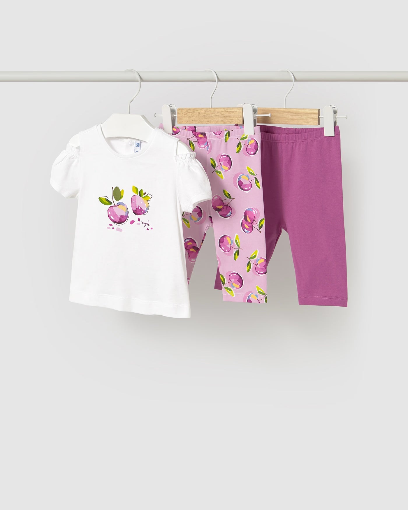 Completo 3 pezzi neonata Mayoral mele rosa malva Mayoral Malva