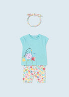 Completo 3 pezzi neonata Mayoral Newborn turchese - ErreGiModaBimbo