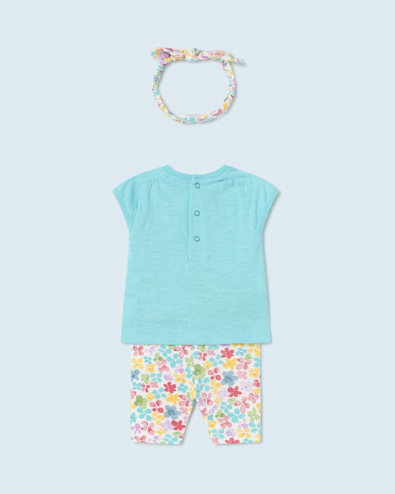 Completo 3 pezzi neonata Mayoral Newborn turchese - ErreGiModaBimbo