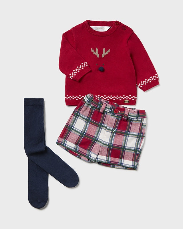 Completo 3 pezzi neonato Mayoral Newborn renna rosso Mayoral Rosso