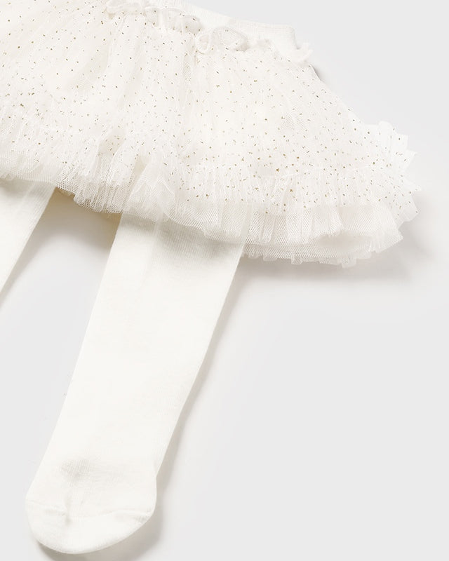Completo 3 pezzi tulle neonata Mayoral Newborn panna Mayoral Panna