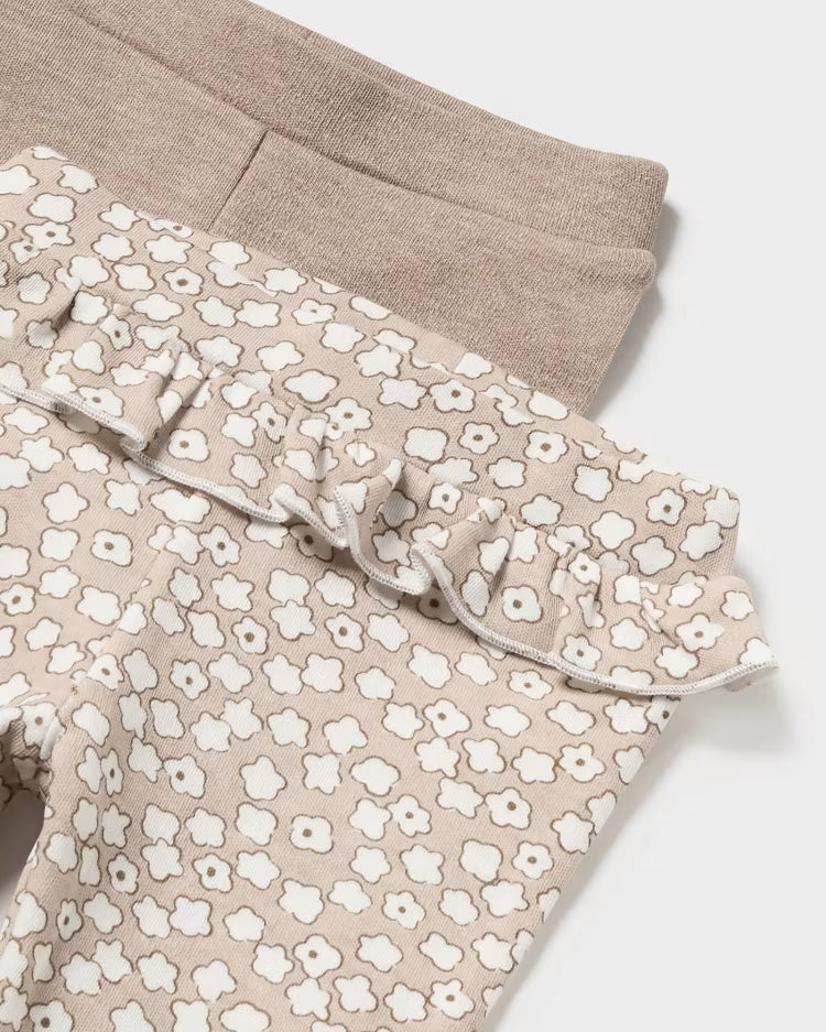 Completo 2 pezzi neonata Mayoral Newborn ricamato beige e panna Mayoral Fiori