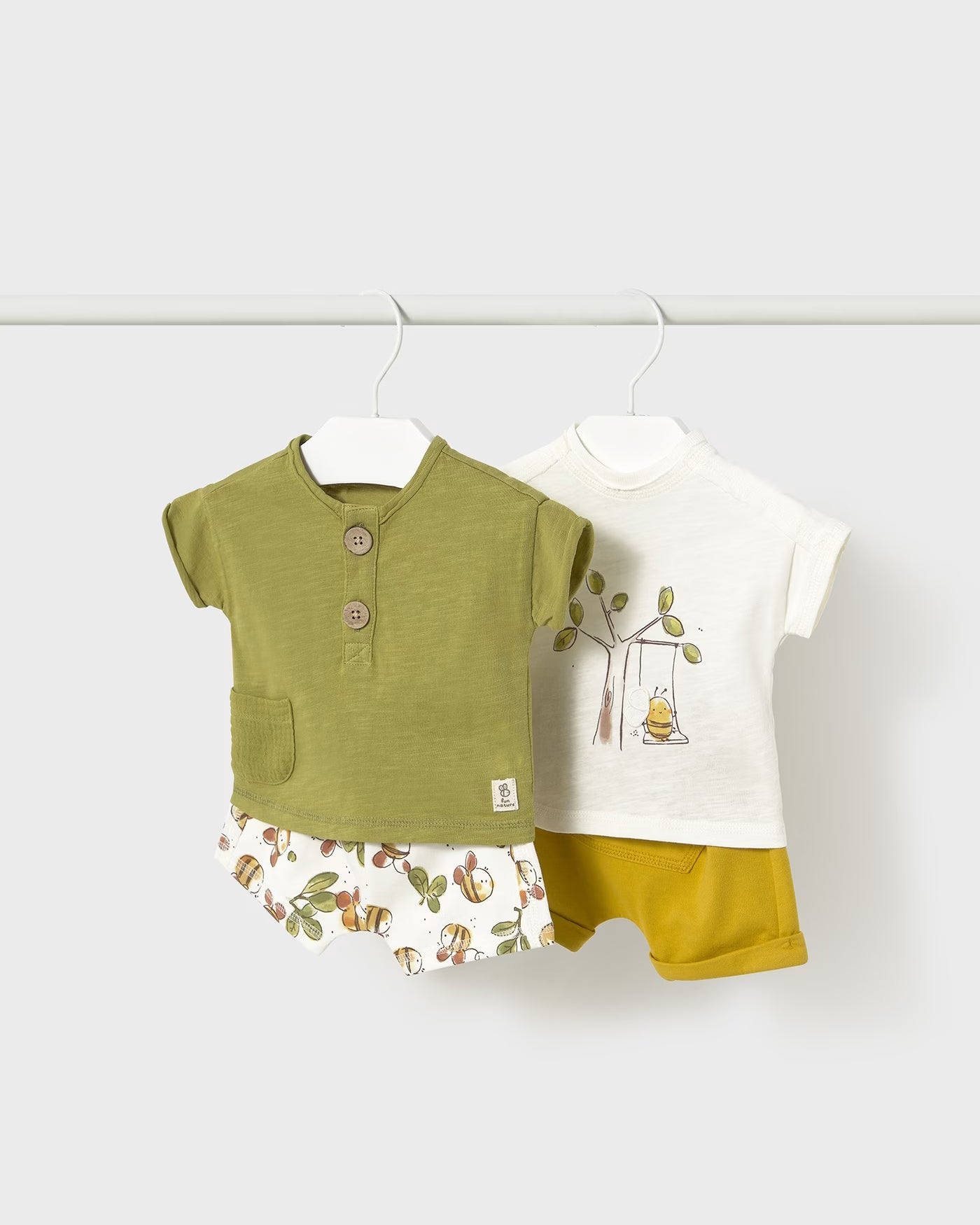 Completo estivo neonato Mayoral Newborn Ape verde o bianco Mayoral Verde