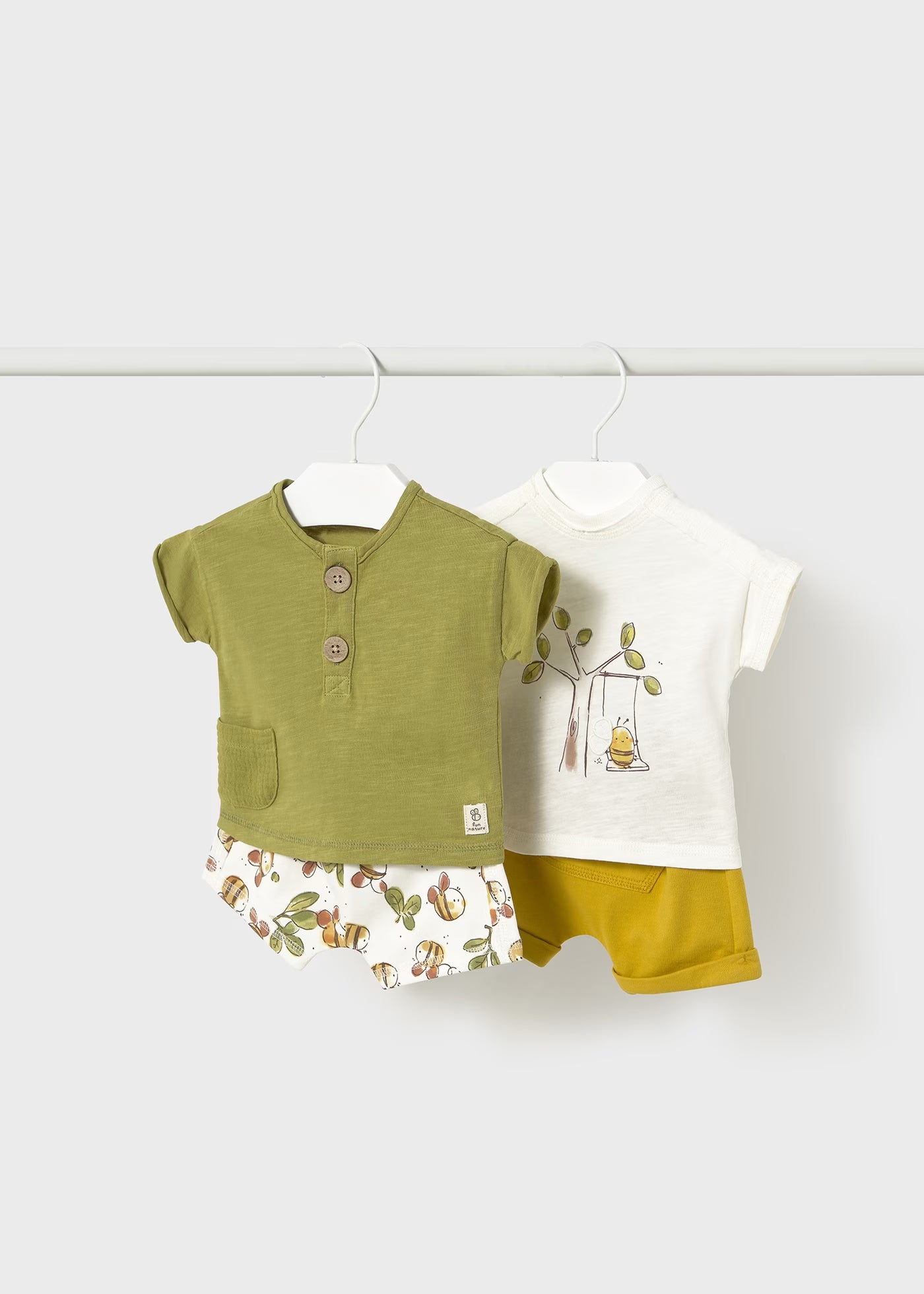 Completo estivo neonato Mayoral Newborn Ape verde o bianco Mayoral Verde