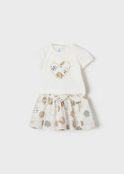 Completo bianco gonna stampata neonata Mayoral - ErreGiModaBimbo