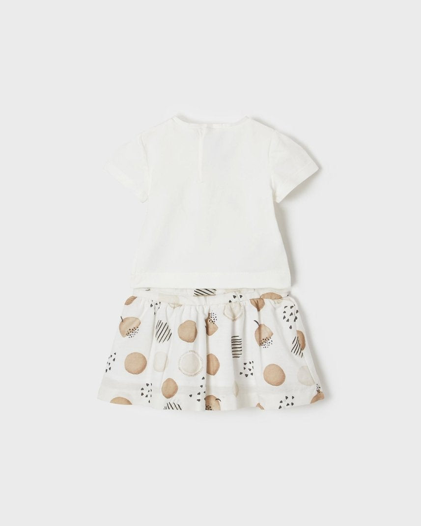 Completo bianco gonna stampata neonata Mayoral - ErreGiModaBimbo