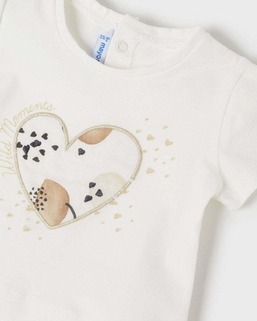 Completo bianco gonna stampata neonata Mayoral - ErreGiModaBimbo