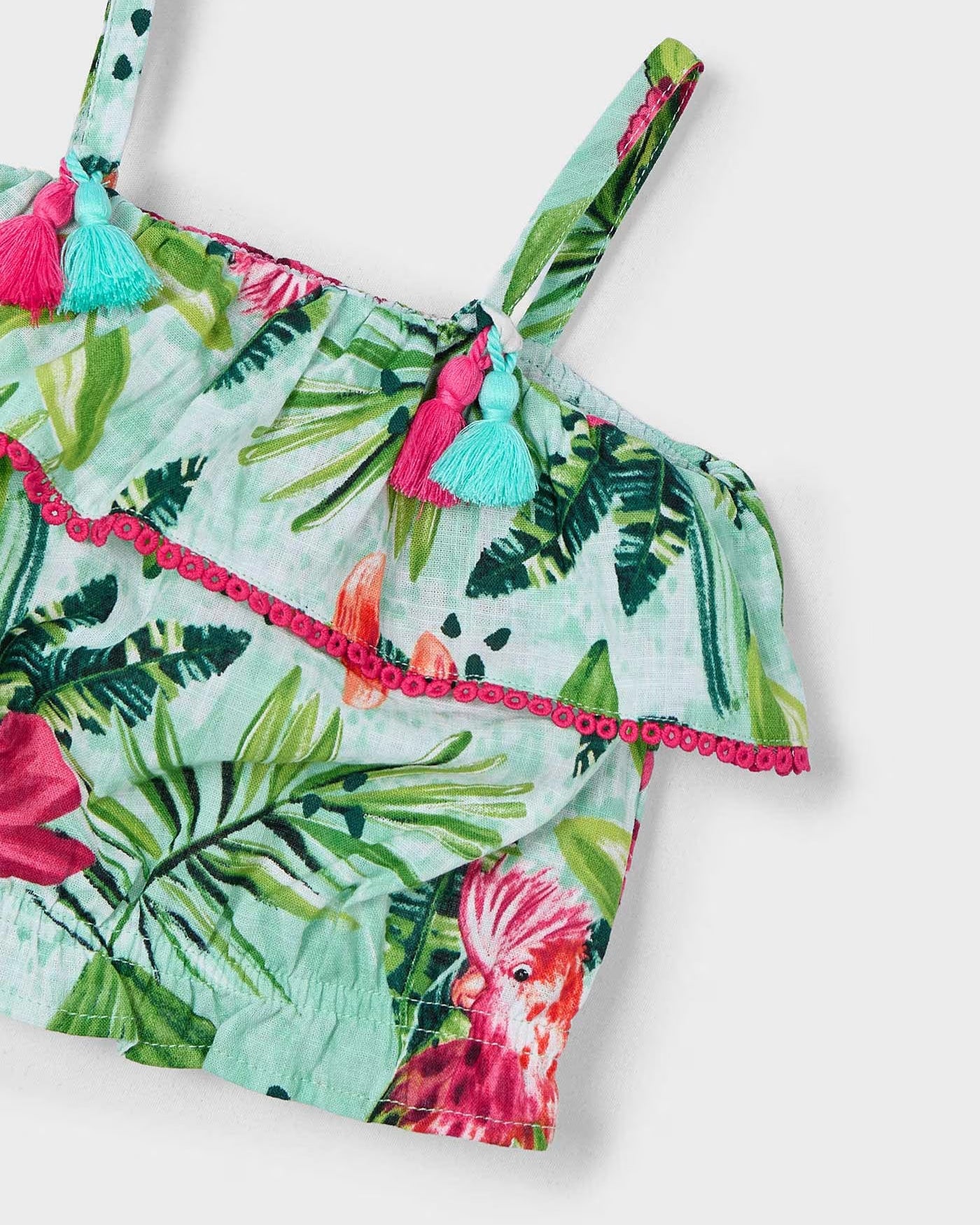 Completo blusa e pantagonna fresco cotone bambina Mayoral floreale Mayoral Verde