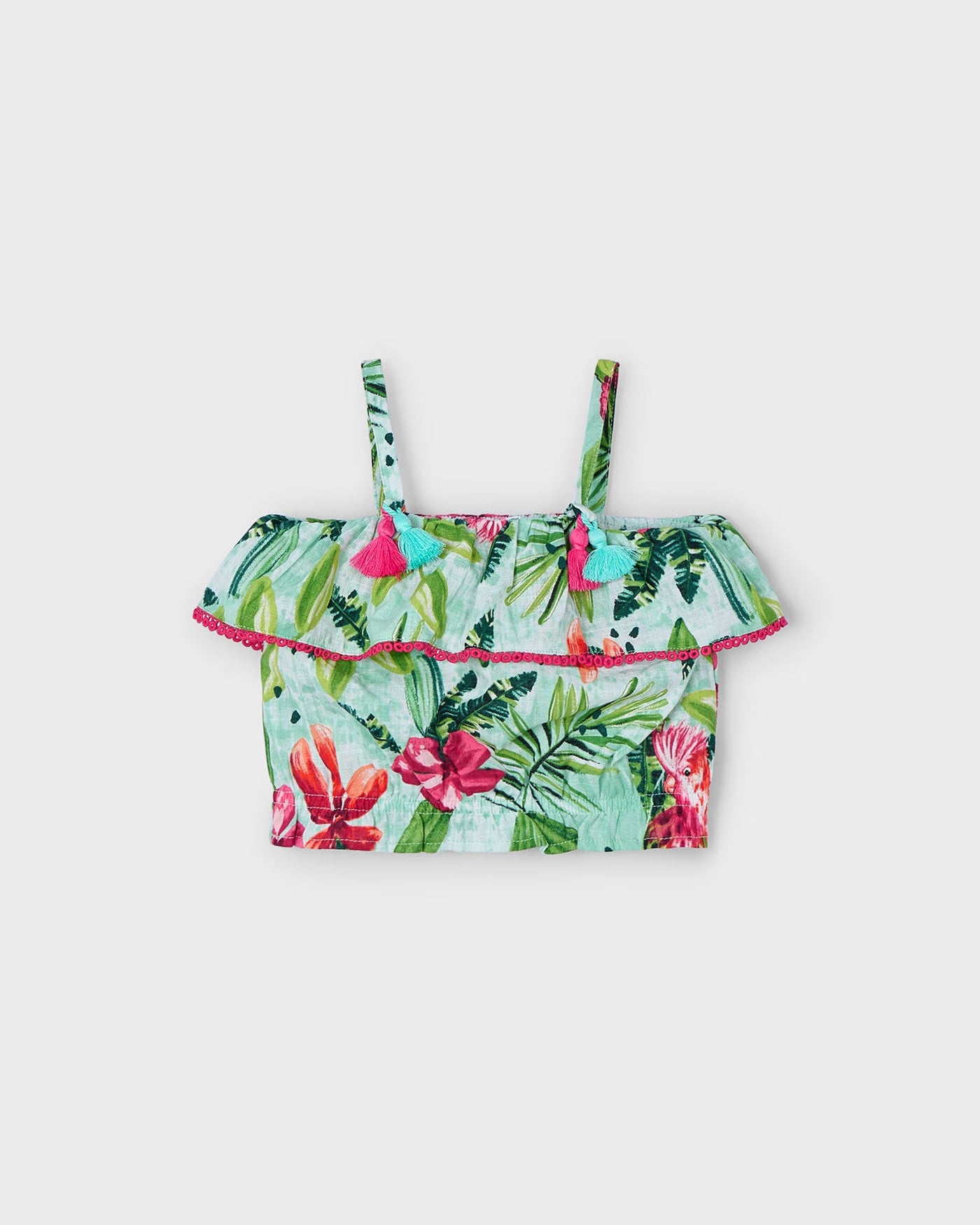 Completo blusa e pantagonna fresco cotone bambina Mayoral floreale Mayoral Verde