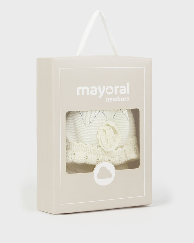 Completo cappello e manopole neonata Mayoral Newborn panna Mayoral Panna
