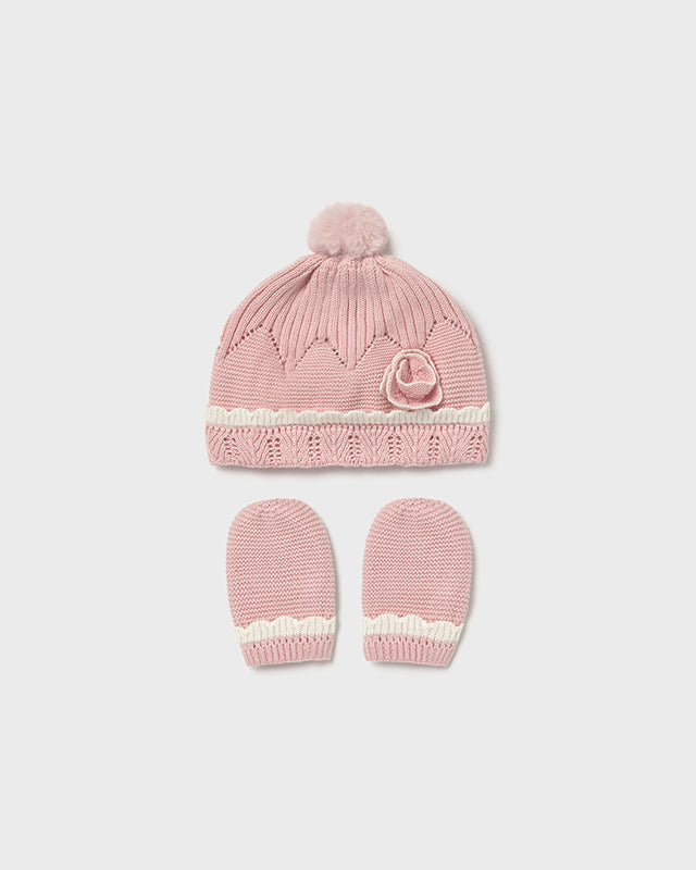 Completo cappello e manopole neonata Mayoral Newborn rosa Mayoral Rosa
