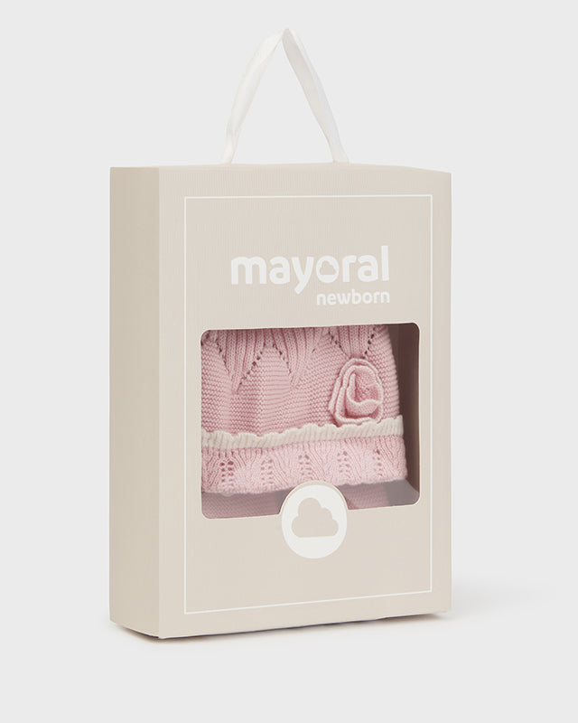 Completo cappello e manopole neonata Mayoral Newborn rosa Mayoral Rosa