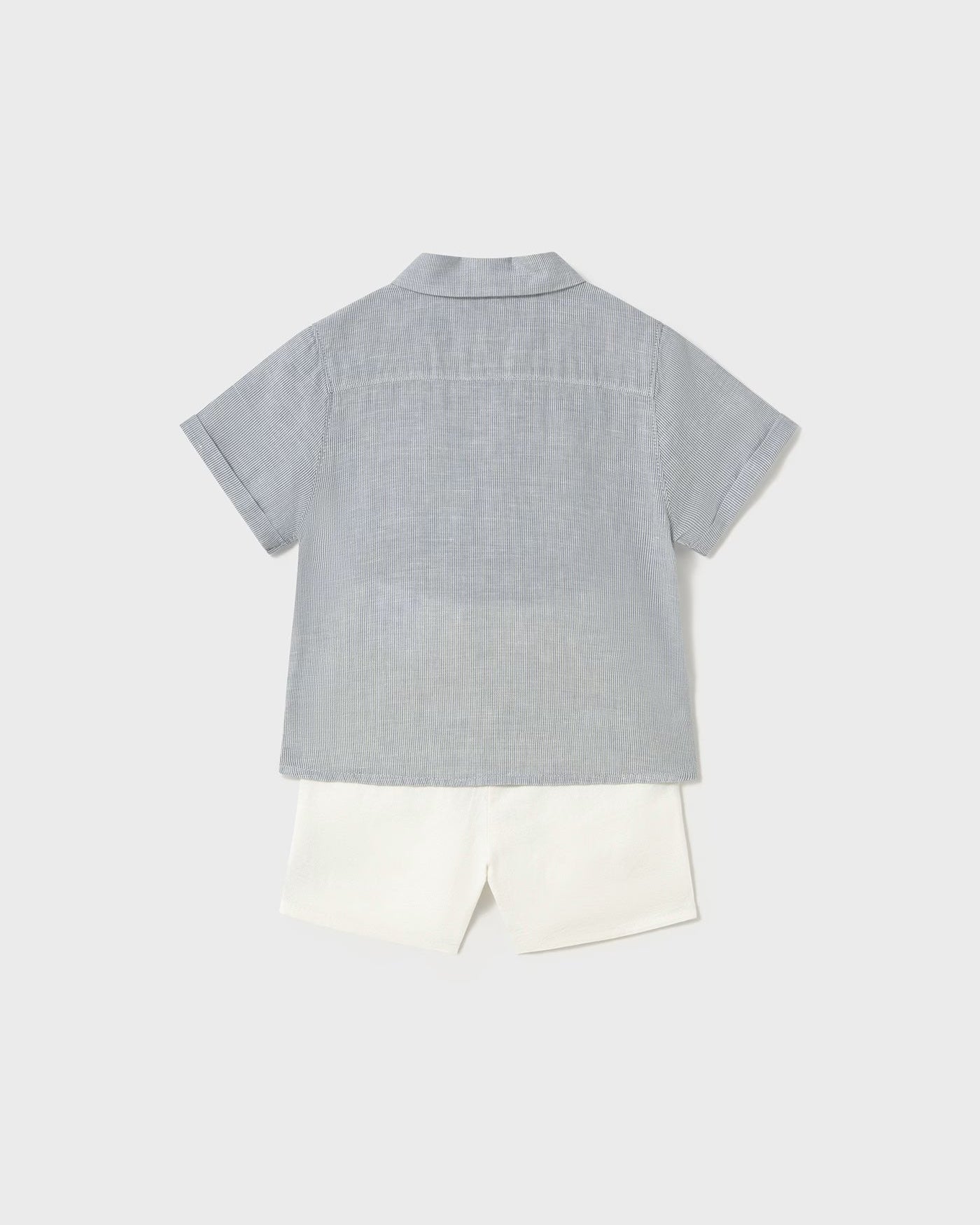 Completo in cotone e lino bermuda e camicia elegante neonato Mayoral Mayoral Azzurro