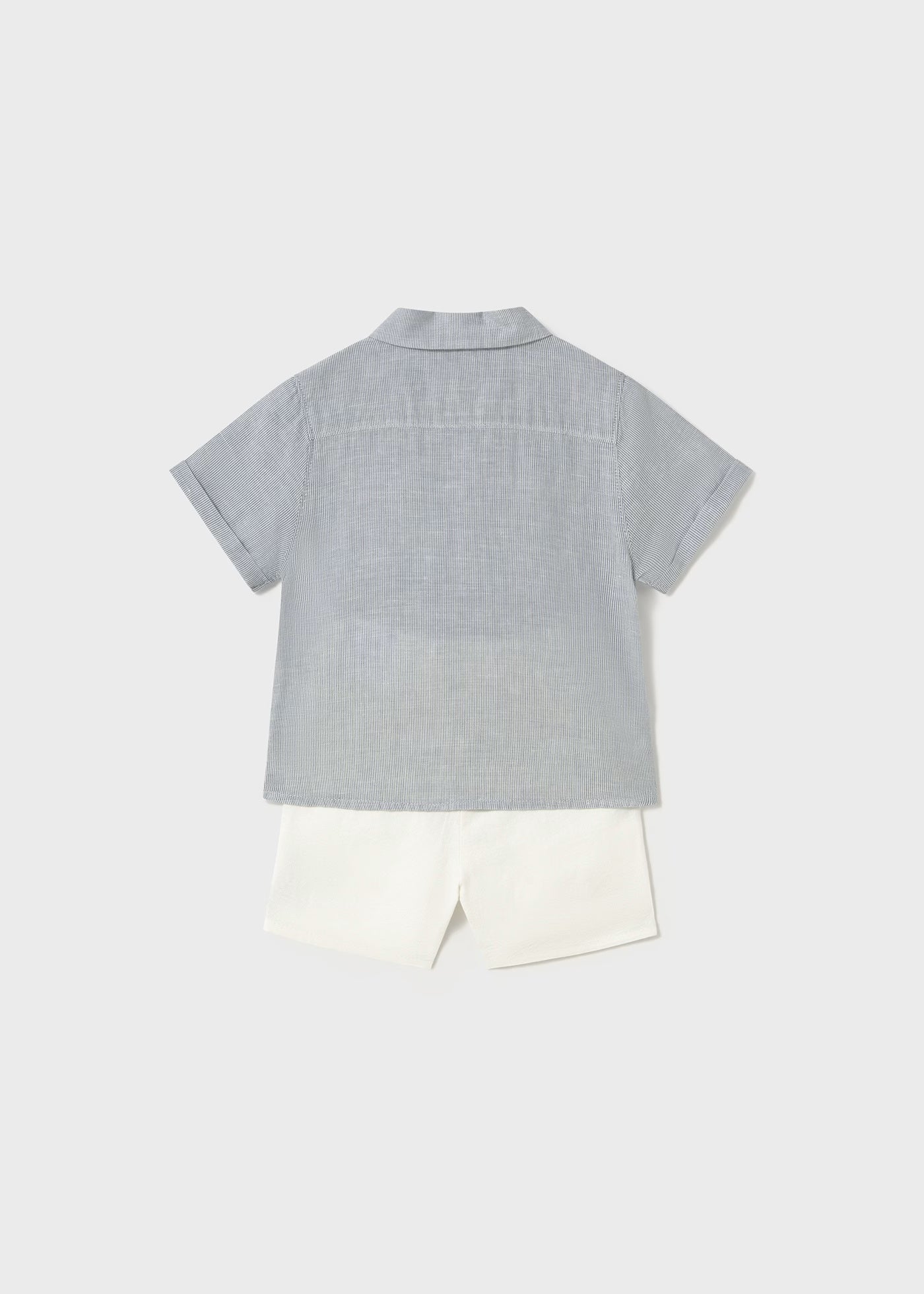 Completo in cotone e lino bermuda e camicia elegante neonato Mayoral Mayoral Azzurro