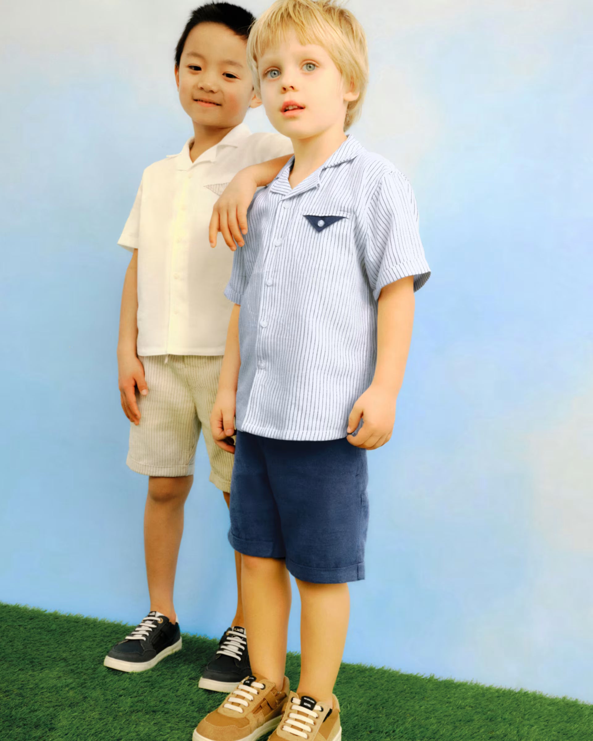 Completo con bermuda e camicia righe bambino Mayoral blu Mayoral 2 Anni 92cm