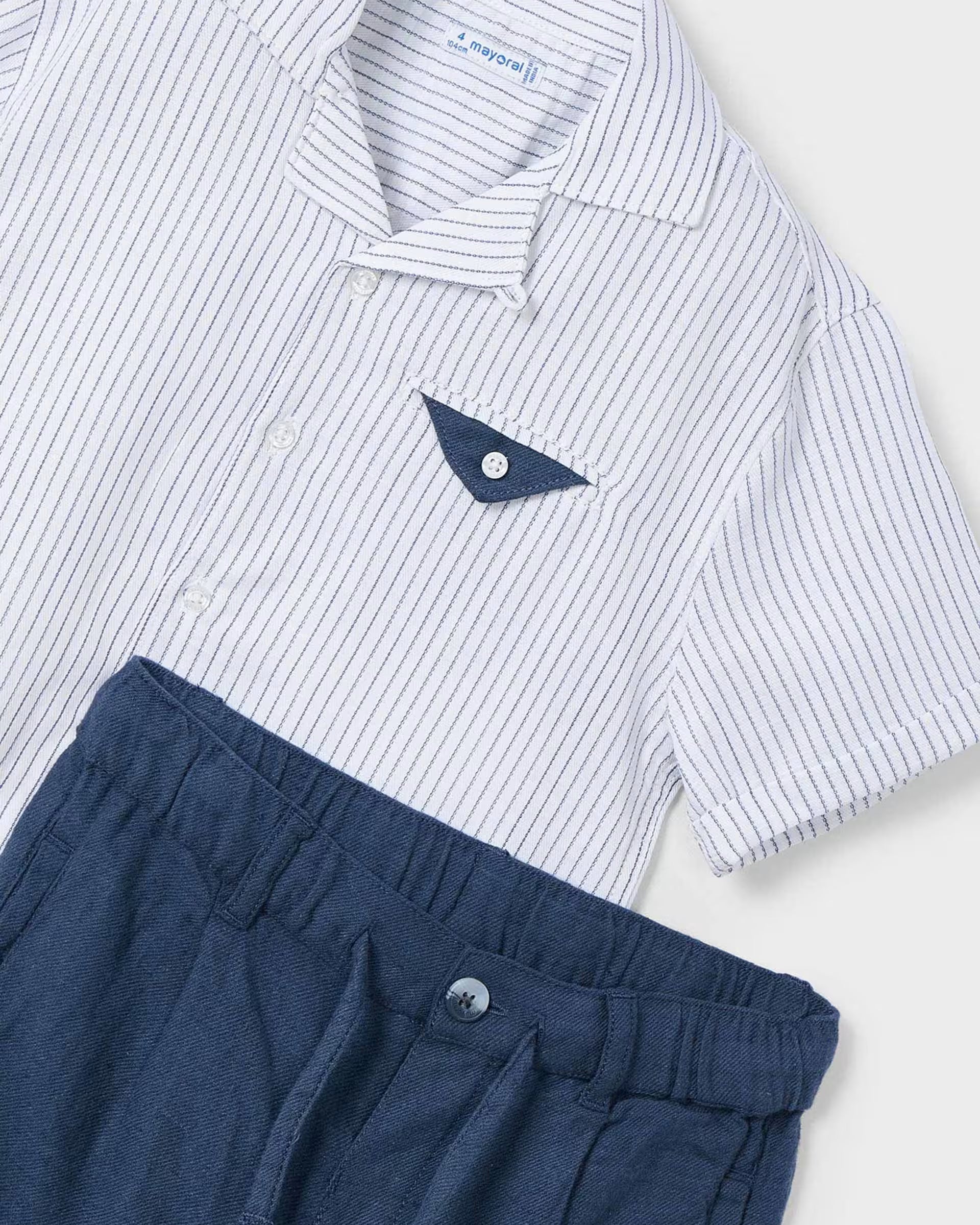 Completo con bermuda e camicia righe bambino Mayoral blu Mayoral 2 Anni 92cm