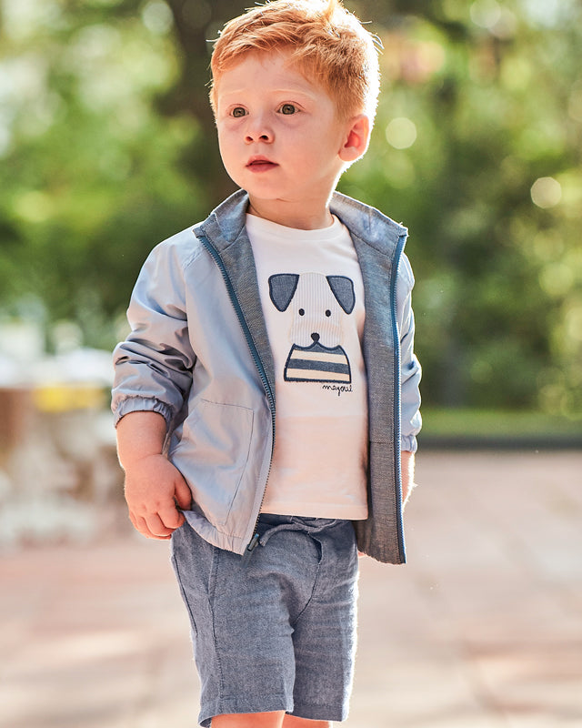 Completo con bermuda e maglietta neonato Mayoral cane jeans Mayoral Azzurro