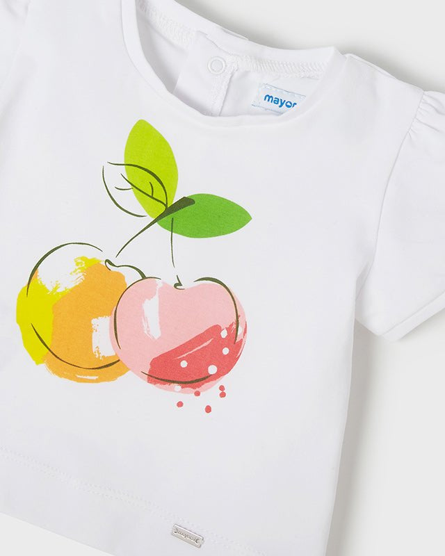 Completo con bermuda stampato neonata Mayoral "Ftuit" - ErreGiModaBimbo