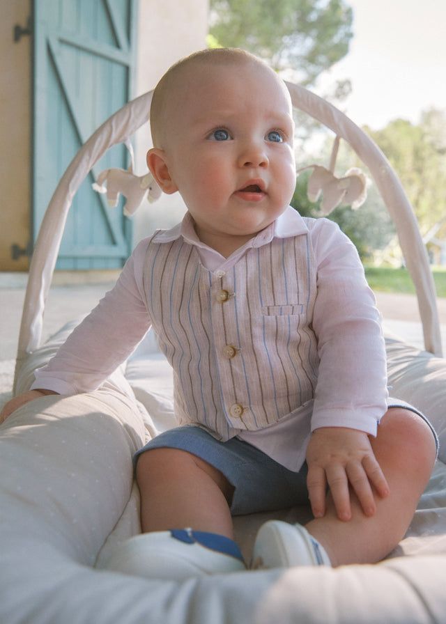 Completo elegante pantaloncino e camicia con gilet neonato Mayoral Newborn Mayoral Mix