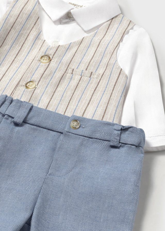 Completo elegante pantaloncino e camicia con gilet neonato Mayoral Newborn Mayoral Mix