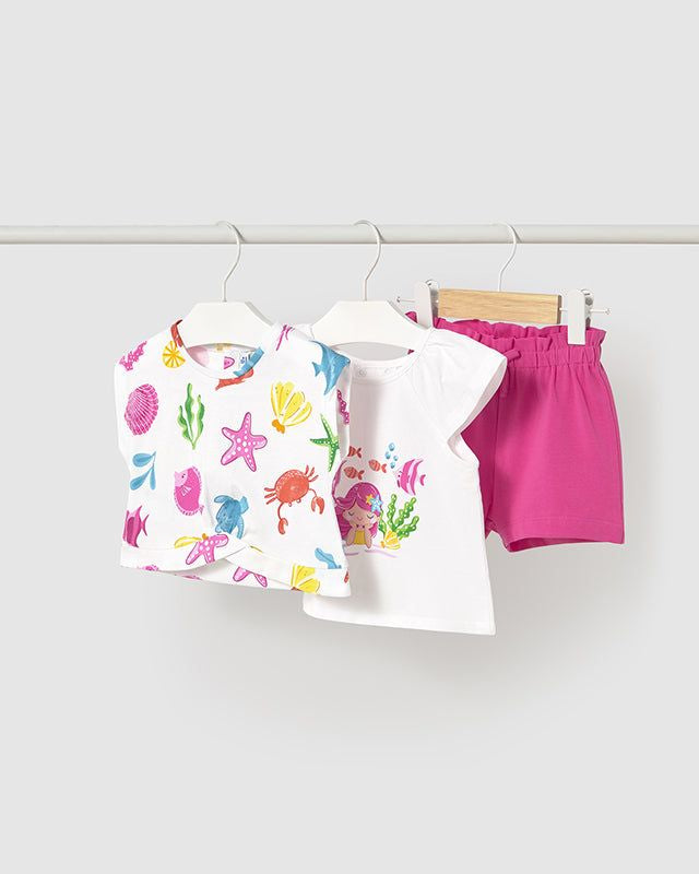 Completo estivo 3 pezzi neonata Mayoral pesci fucsia Mayoral Fucsia