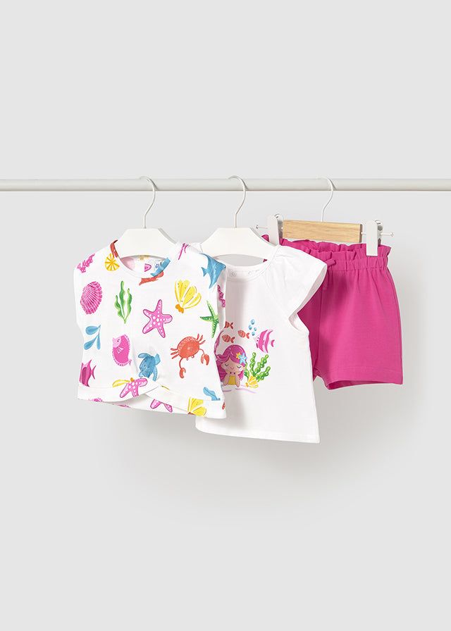 Completo estivo 3 pezzi neonata Mayoral pesci fucsia Mayoral Fucsia