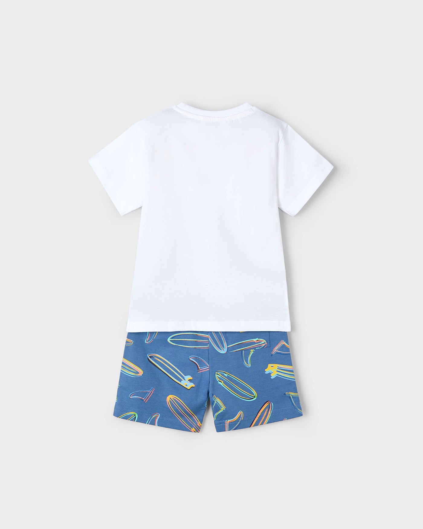 Completo estivo bambino Mayoral bermuda tavole Surf blu riviera Mayoral Bianco