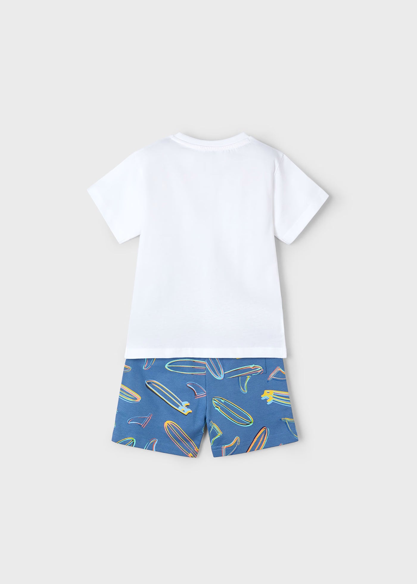 Completo estivo bambino Mayoral bermuda tavole Surf blu riviera Mayoral Bianco