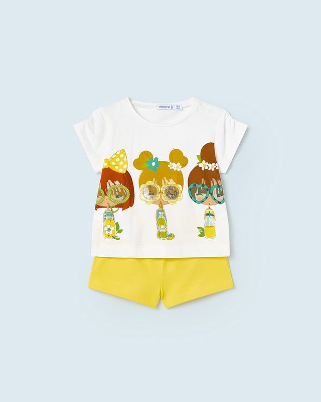 Completo estivo neonata Mayoral Bambole occhiali giallo Mayoral 6 Mesi 68cm