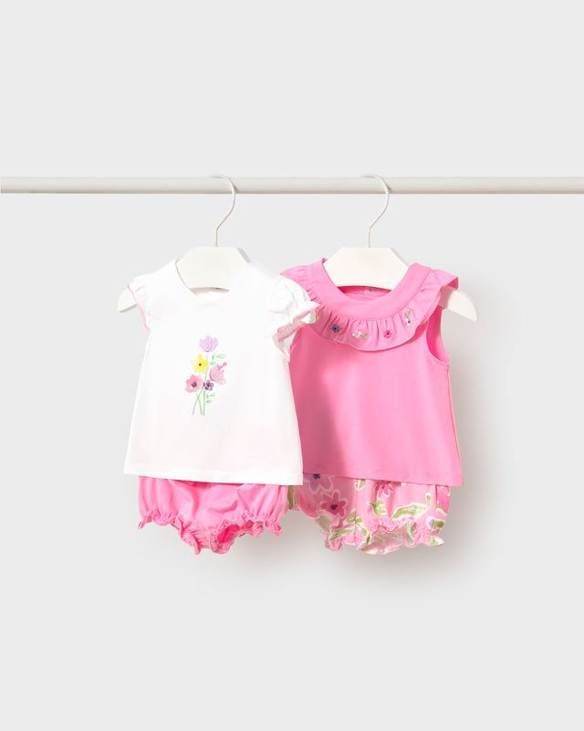 Completo estivo neonata Mayoral floreale bianco o rosa Mayoral 0-1 Mesi 55cm