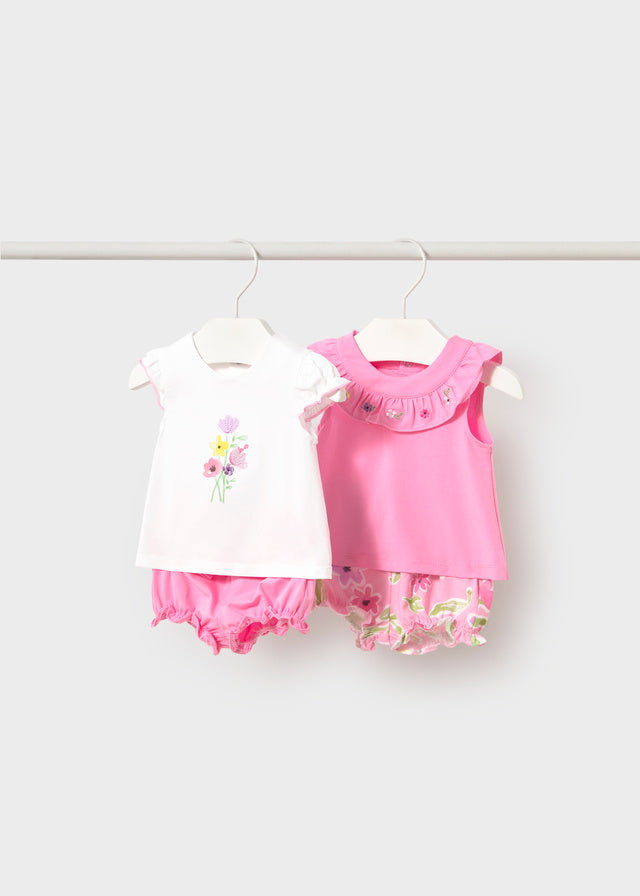 Completo estivo neonata Mayoral floreale bianco o rosa Mayoral 0-1 Mesi 55cm