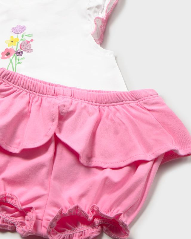 Completo estivo neonata Mayoral floreale bianco o rosa Mayoral 0-1 Mesi 55cm