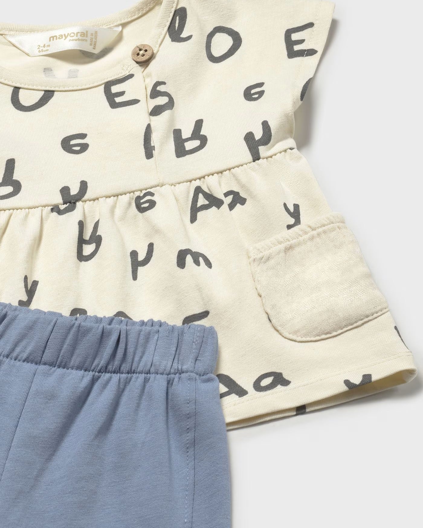 Completo estivo neonata Mayoral Newborn cecio lettere Mayoral Bianco