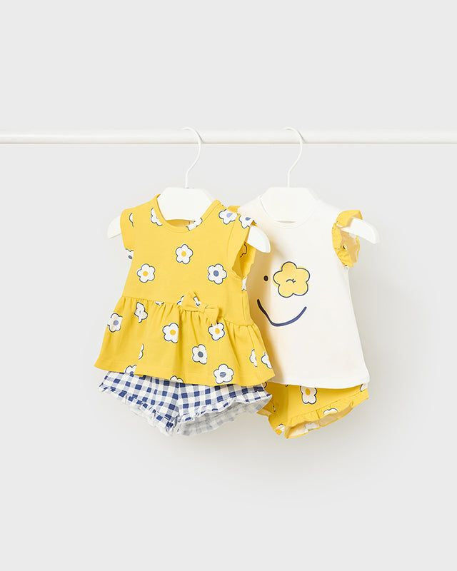 Completo estivo neonata Mayoral Newborn Fiori giallo Mayoral 0-1 Mesi 55cm
