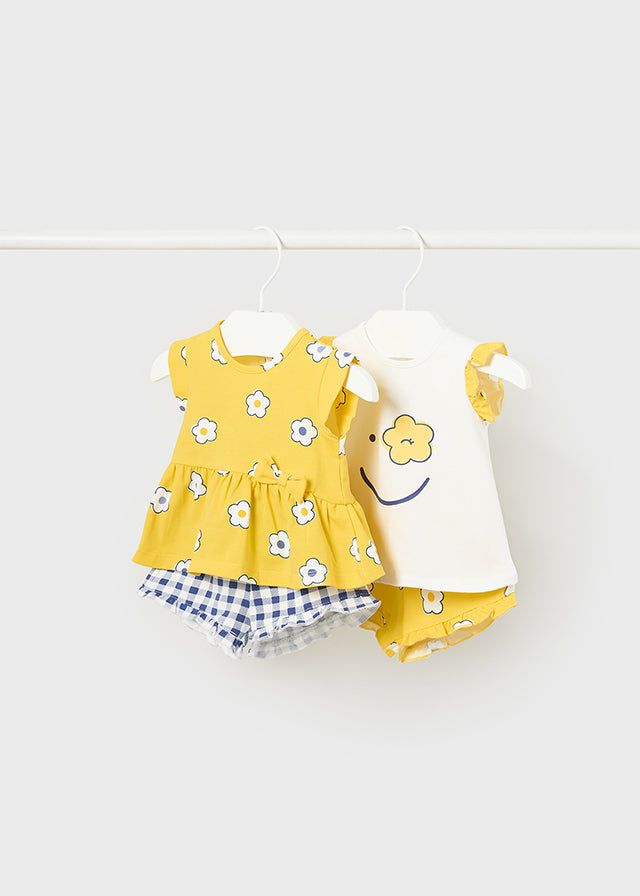 Completo estivo neonata Mayoral Newborn Fiori giallo Mayoral 0-1 Mesi 55cm